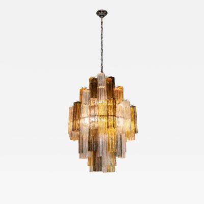 Italian Tubi Tronchi Murano Glass Chandelier