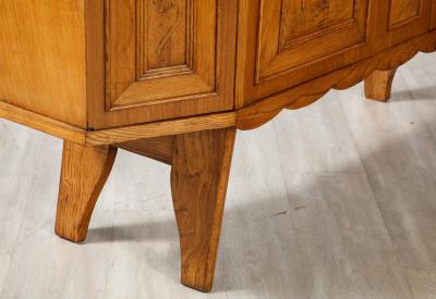 Italian Tuscan Art Deco Carved Oak Sideboard or Credenza circa 1940