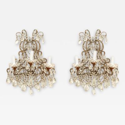 Italian Venetian Bagues Style Crystal Wall Sconces 1