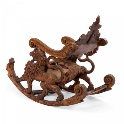 Italian Venetian Fruitwood Rocking Chair