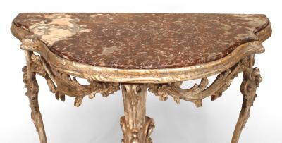 Italian Venetian Gilt Marble Console Table