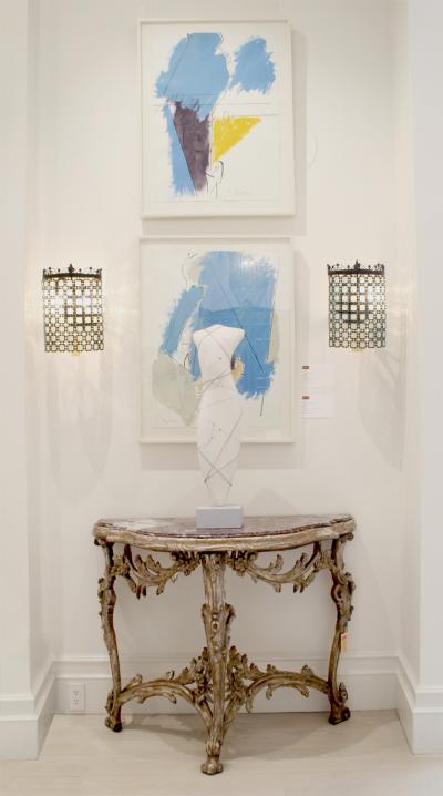 Italian Venetian Gilt Marble Console Table