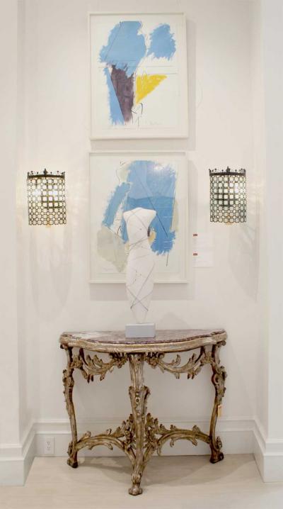 Italian Venetian Gilt Marble Console Table