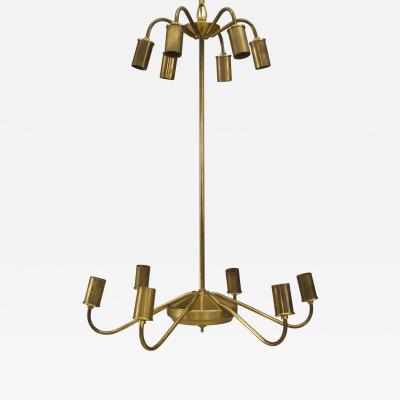 Italian Venetian Murano 1940s style Oval Shaped Amber Glass Chandelier