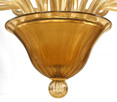 Italian Venetian Murano Amber Glass Chandelier