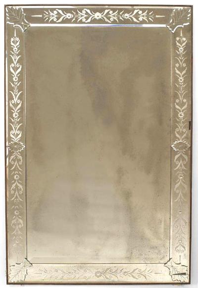 Italian Venetian Murano Etched Wall Mirrors