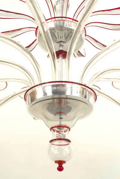 Italian Venetian Murano Glass Feather Chandelier