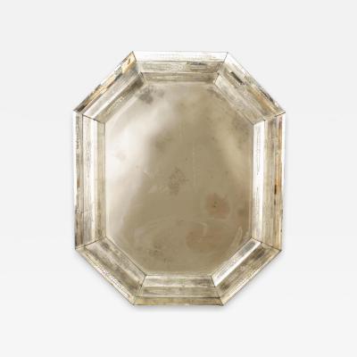 Italian Venetian Murano Octagonal Etched Wall Mirrors