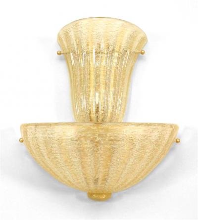 Italian Venetian Murano Rugiada Glass Wall Sconces