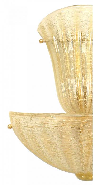 Italian Venetian Murano Rugiada Glass Wall Sconces