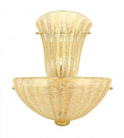 Italian Venetian Murano Rugiada Glass Wall Sconces