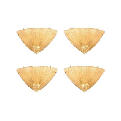 Italian Venetian Murano Ventola Gold Glass Wall Sconces