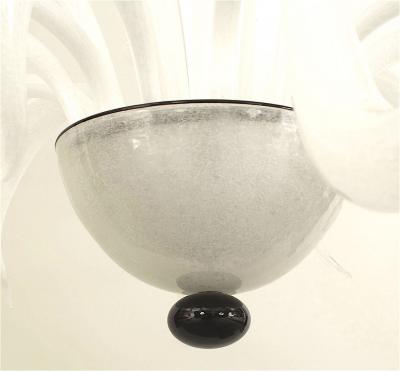 Italian Venetian Murano White Glass Chandelier