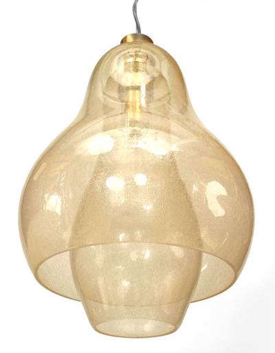 Italian Venetian Pulegoso Gold Dusted Glass Lantern