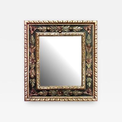 Italian Venetian Style Gilt and Polychromed Wall Mirror