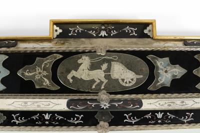 Italian Venetian Style Monumental Etched Glass Wall Mirror