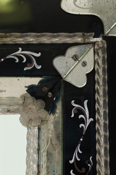 Italian Venetian Style Monumental Etched Glass Wall Mirror