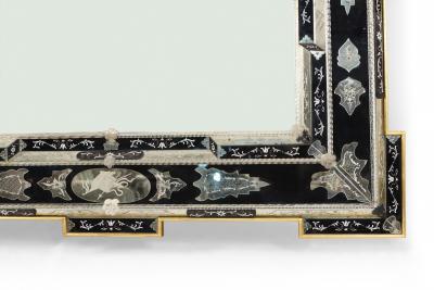 Italian Venetian Style Monumental Etched Glass Wall Mirror