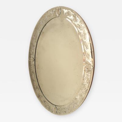 Italian Venetian Style Murano Oval Mirrors