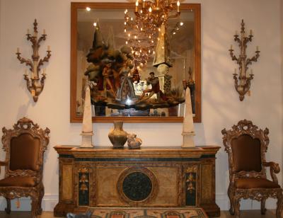 Italian Venetian Style Painted Panel Coffee Table