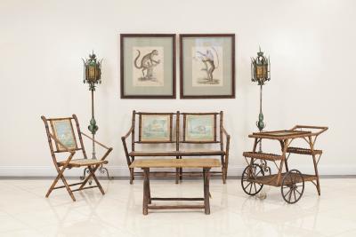 Italian Venetian Style Patinated Iron Floor Lamps