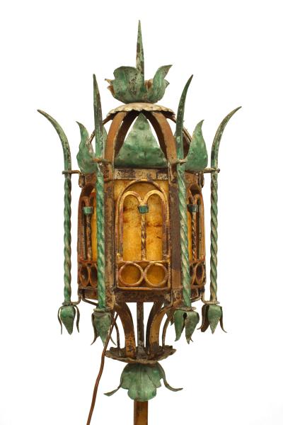 Italian Venetian Style Patinated Iron Floor Lamps