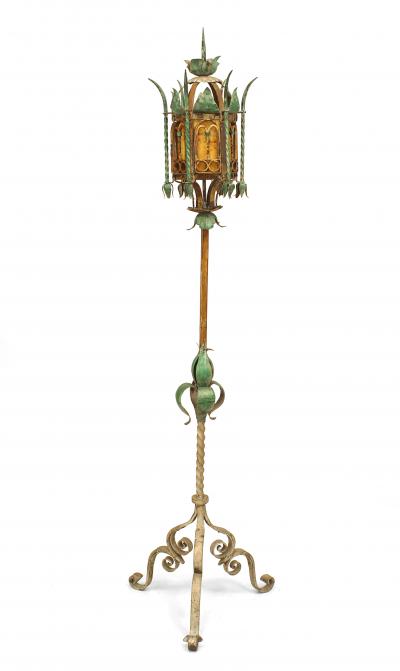 Italian Venetian Style Patinated Iron Floor Lamps