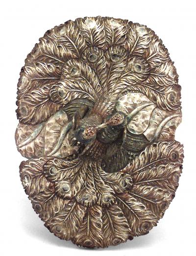 Italian Venetian Style Silver Gilt Kissing Peacock Center Table
