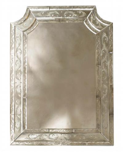 Italian Venetian Wall Mirror with Cut Corner Top
