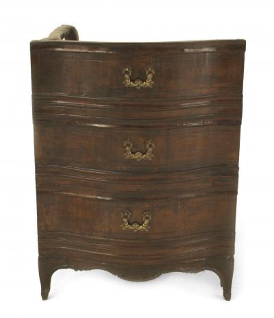 Italian Venetian Walnut Serpentine Desk