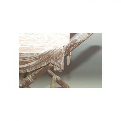 Italian Venetian style Mid 20th Century bleached bench with carved faux bamboo
