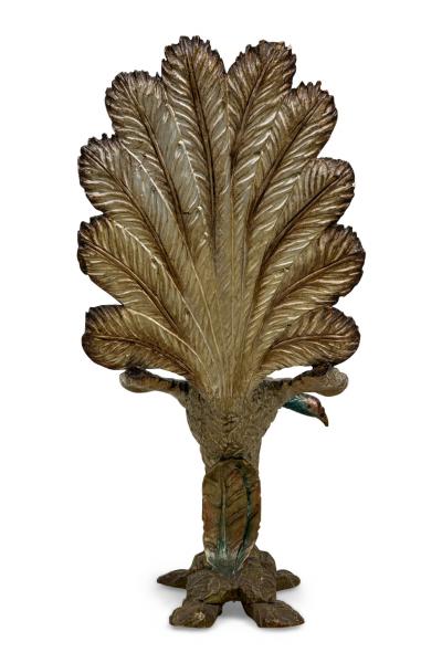 Italian Ventetian style 19th Cent carved peacock polychromed side chair