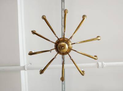 Italian Vintage Brass Chandelier Ten Lights Mid Century Modern 1950