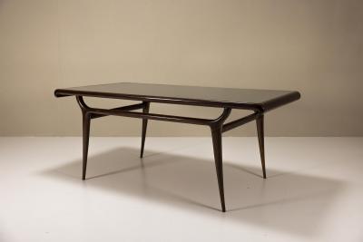Italian Vintage Dining Table with Glass Top Italy 1950s