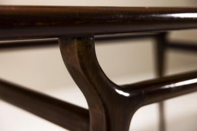 Italian Vintage Dining Table with Glass Top Italy 1950s