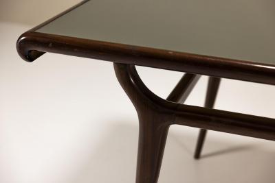 Italian Vintage Dining Table with Glass Top Italy 1950s
