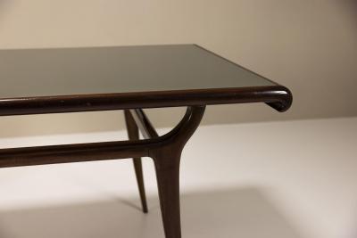 Italian Vintage Dining Table with Glass Top Italy 1950s