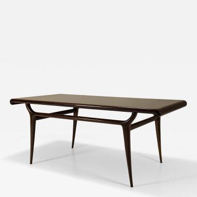 Italian Vintage Dining Table with Glass Top Italy 1950s