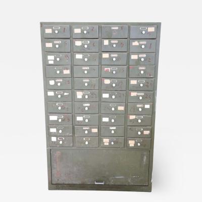 Italian Vintage Industrial Large Apothecary Multi Drawers in Metal