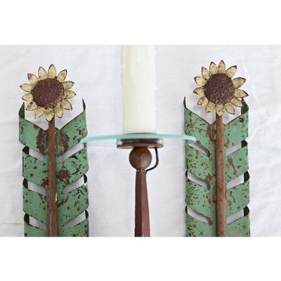 Italian Vintage Iron and T le Sunflower Sconce