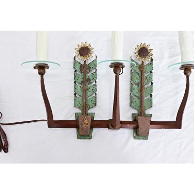 Italian Vintage Iron and T le Sunflower Sconce