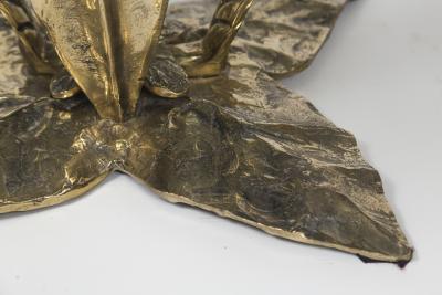 Italian Vintage Low Brass Palm Leaf Table