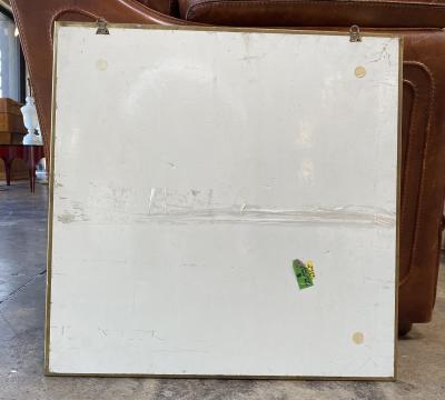 Italian Vintage Square Wall Mirror in Brass 1960s