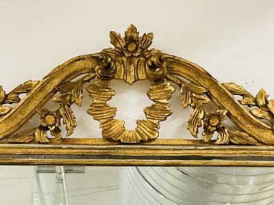 Italian Wall Console Mantle or Pier Mirror 1930s Gilt Gold Carved