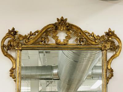 Italian Wall Console Mantle or Pier Mirror 1930s Gilt Gold Carved