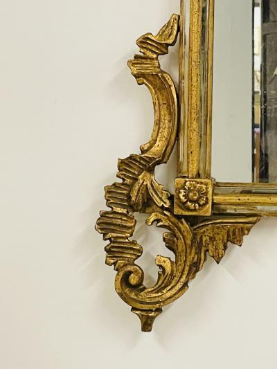 Italian Wall Console Mantle or Pier Mirror 1930s Gilt Gold Carved