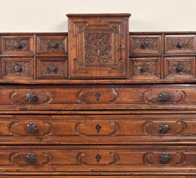 Italian Walnut Baroque Chest circa 1780