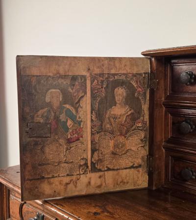 Italian Walnut Baroque Chest circa 1780