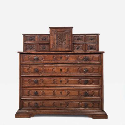 Italian Walnut Baroque Chest circa 1780