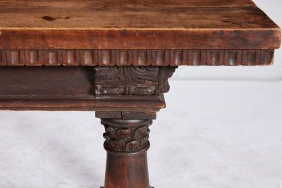 Italian Walnut Column Base Console